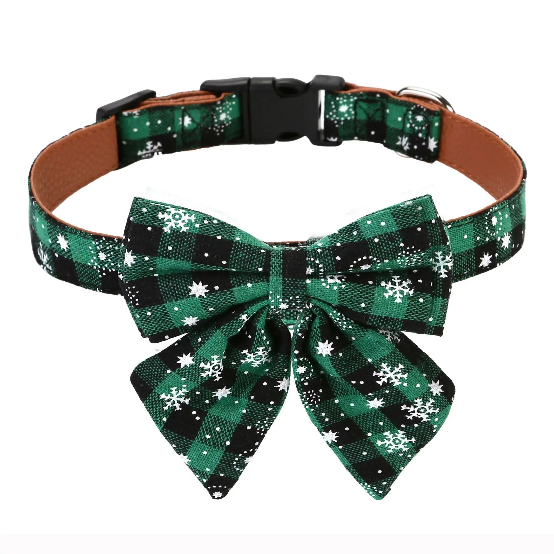 Christmas Dog Bowtie Collar Red/Green Plaid for Large Breeds